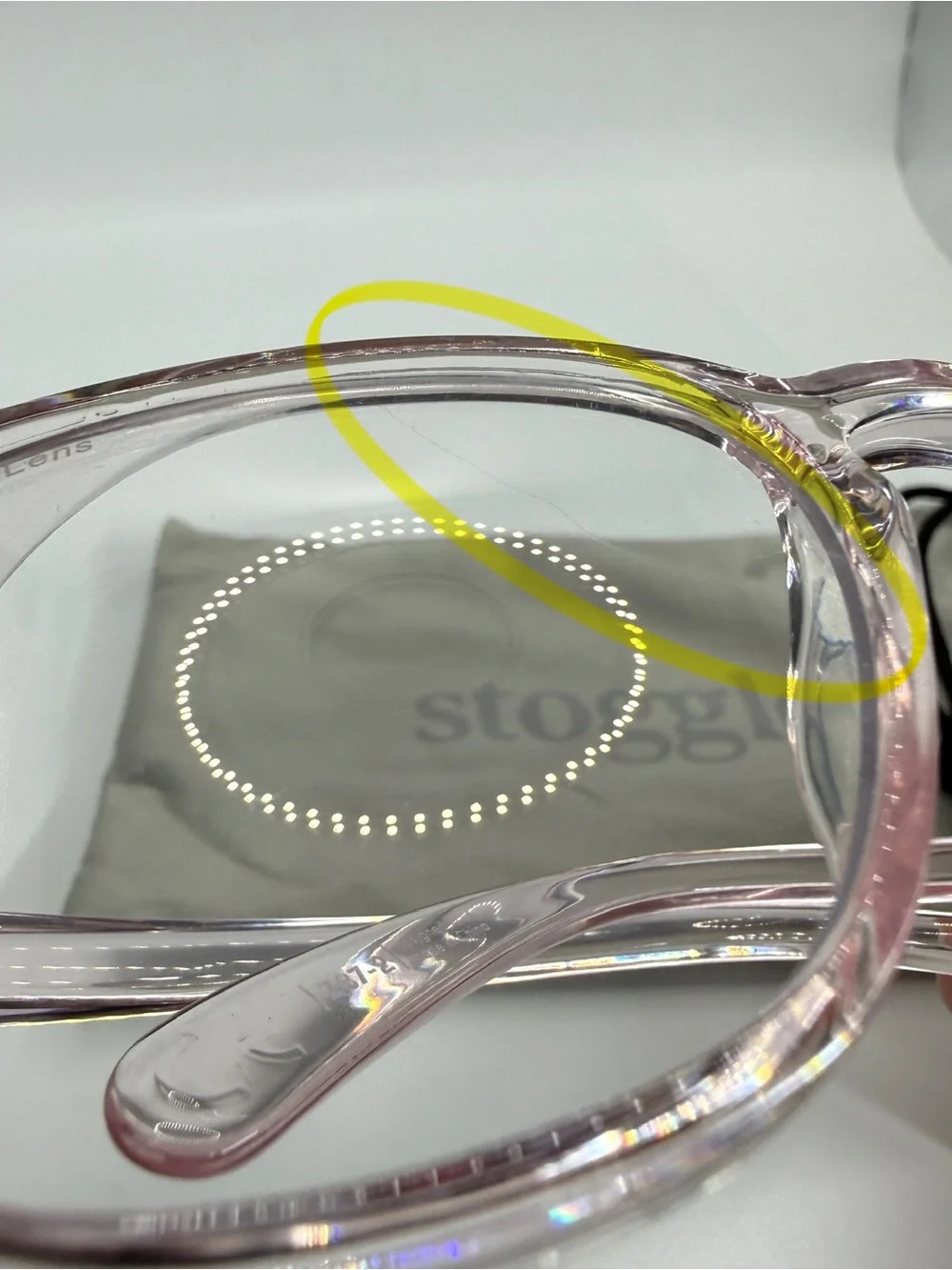 Stoggles Square Z87.1 Safety Glasses Blush Pink Anti Fog Blue Light UV READ